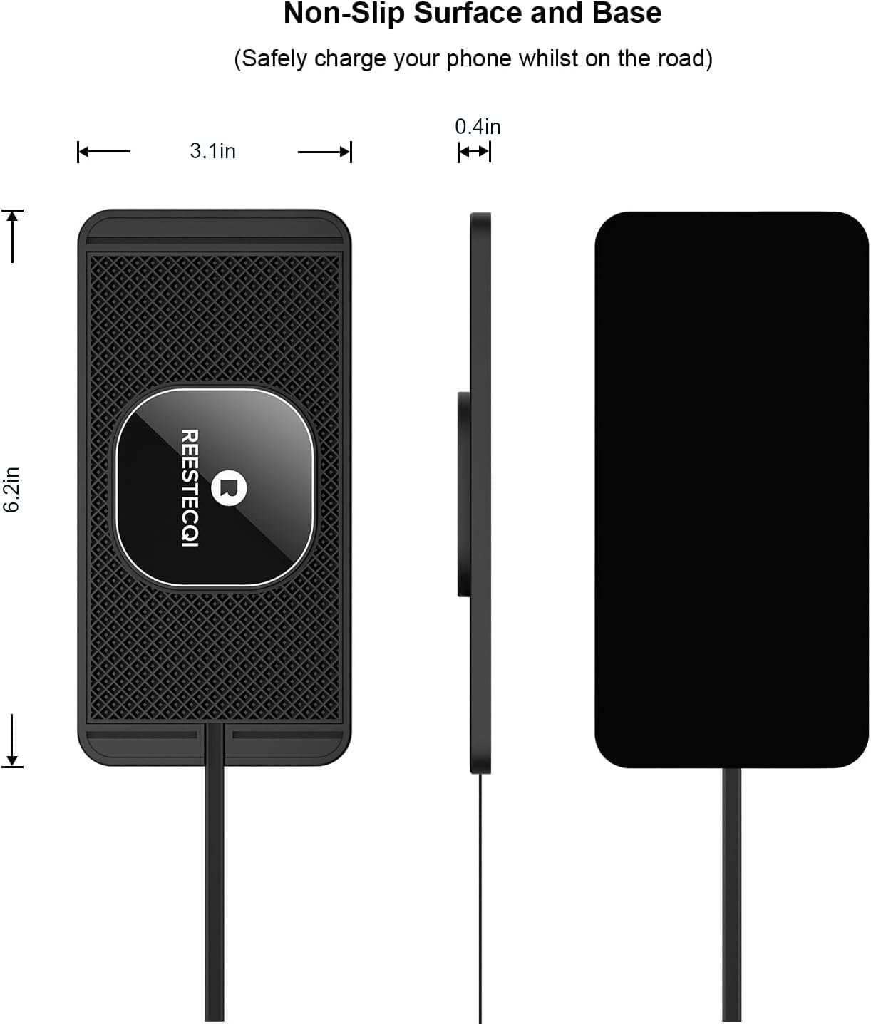 Magnetic Wireless Car Charger Pad, REESTECQI 15W Wireless Charging Pad for Magsafe Charger Wireless Charger for Car Non Slip Type C with 40W Car Charger for iPhone 16/15/14/13/12, Airpods (30CM Cable) - Image 7