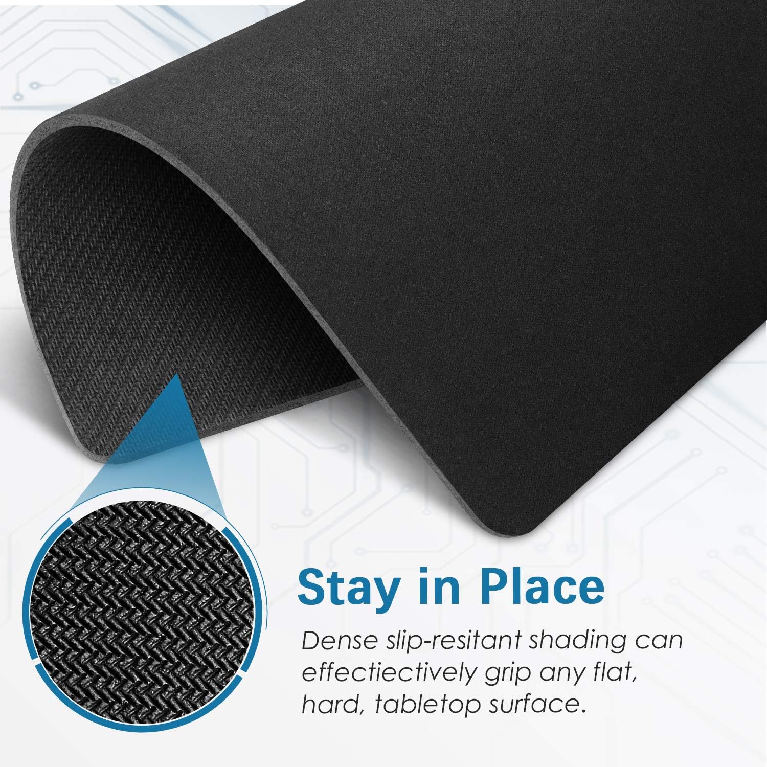 Mouse Pad 8.0×7.5×0.12 inches Premium-Textured Non-Slip Rubber Base Mouse Mat Mousepad for Office & Home, Black (1 Pack) - Image 4