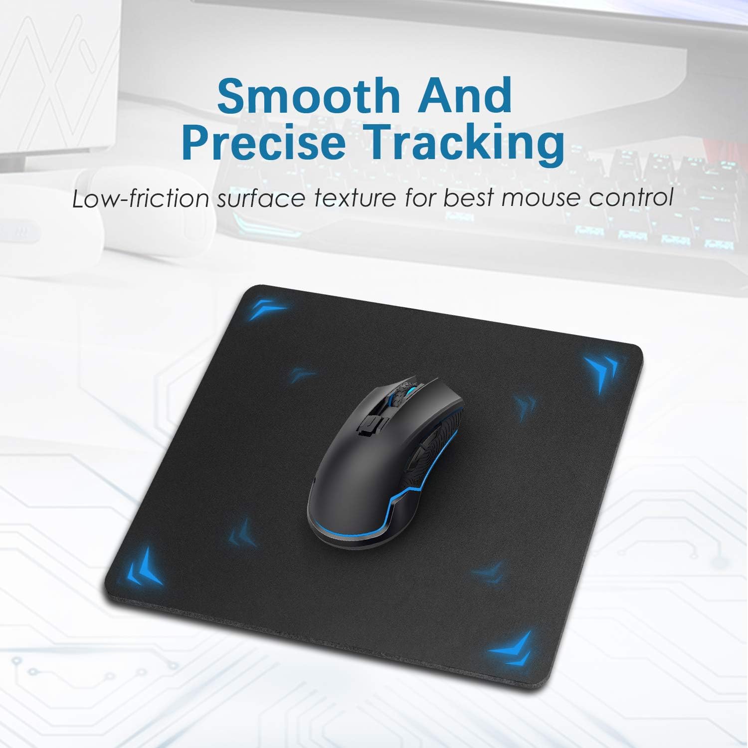 Mouse Pad 8.0×7.5×0.12 inches Premium-Textured Non-Slip Rubber Base Mouse Mat Mousepad for Office & Home, Black (1 Pack) - Image 5