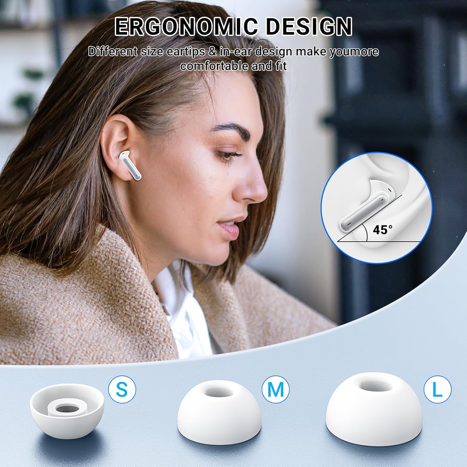 Wireless Earbuds,Bluetooth 5.3 Headphones with 4 ENC Noise Cancelling Mic,HiFi Stereo Deep Bass in-Ear Earphones,40H Playtime Wireless Ear Buds,IPX8 Waterproof Bluetooth Earbuds for iPhone/Android/Pad - Image 7